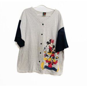 Mickey Unlimited Womens White Black Polycotton Jersey Mickey & Friends Plus 1X